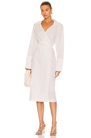 Shop St Agni Wrap Dress In White