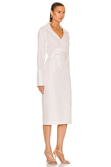 Shop St Agni Wrap Dress In White