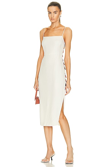 St. Agni Link Detail Dress in Cool White