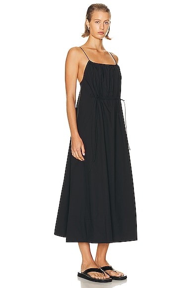 Shop St Agni Relaxed Drawstring Dress In Black