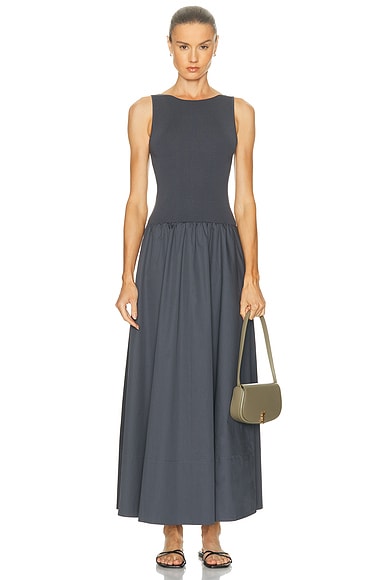St. Agni Bateau Cut Out Dress in Graphite