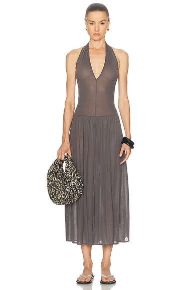 Fluid Jersey Halter Dress