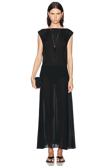Stretch Silk Bateau Dress