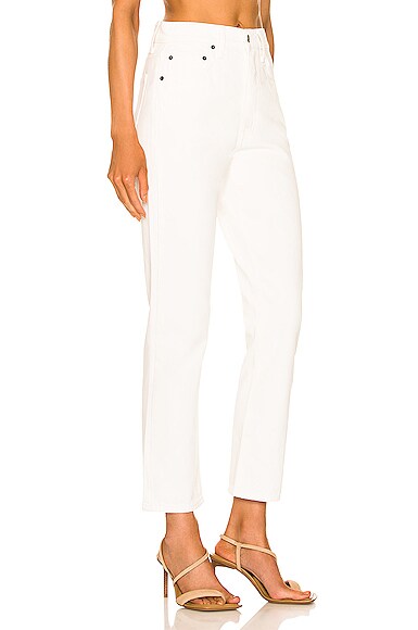 Shop St Agni High Waist Crop Straight In Off White