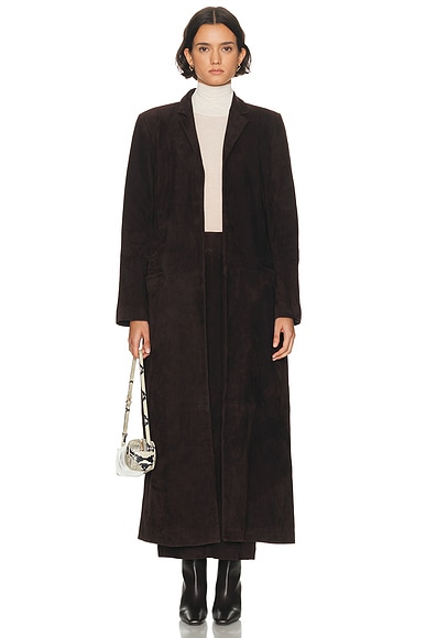 Suede Tailored Coat