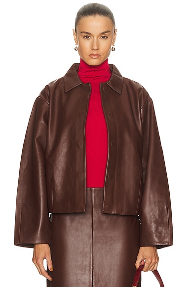 Leather Cocoon Jacket