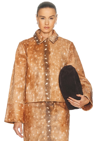 St. Agni Fawn Minimal Jacket in Almond
