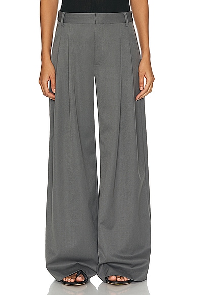 St. Agni Homme Pleat Pants in Pewter Grey