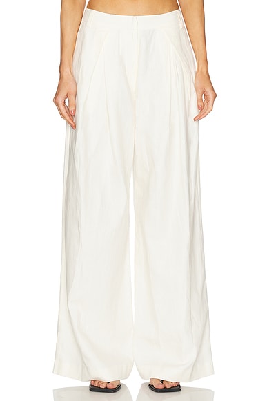 Minimal Fold Trousers in Ivory