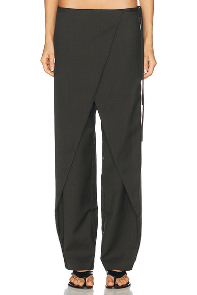 St. Agni Wrap Rouleau Pant in Umber