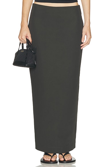 St. Agni Minimal Column Skirt in Black Olive