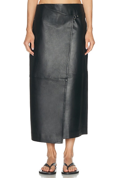 Leather Wrap Skirt