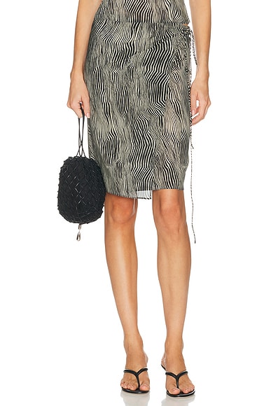 St. Agni Savannah Silk Wrap Skirt in Sand