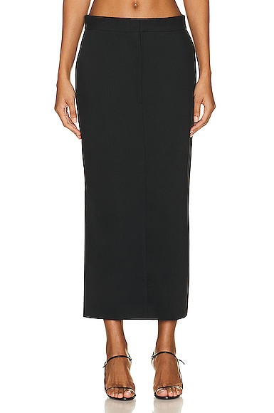 St Agni Low Waisted Tailored Skirt In Black
