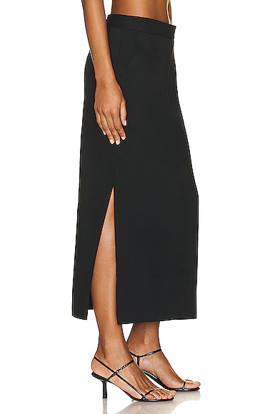 Shop St Agni Low Waisted Tailored Skirt In Black