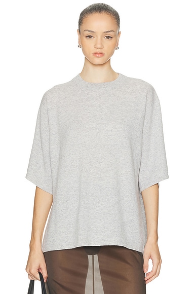 St. Agni Cashmere Copain Tee in Grey Marle