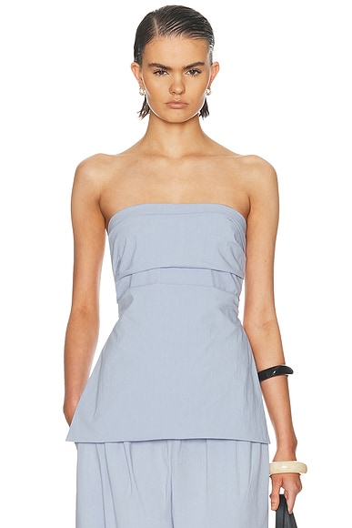 St. Agni Strapless Tie Back Top in Sky