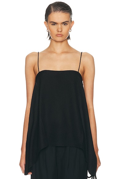 St. Agni Textured Weave Cami Top in Black