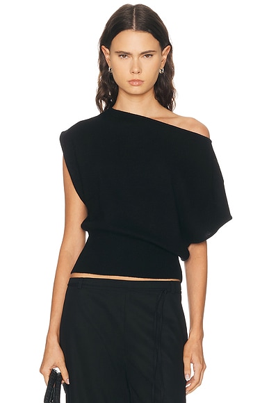 St. Agni Cashmere Asymmetric Top in Black