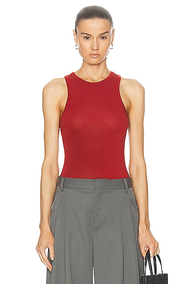 Shop St Agni Jersey Tank Top In Rouge