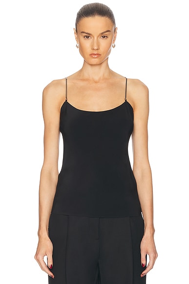 St. Agni Fine Chain Silk Cami Top in Black