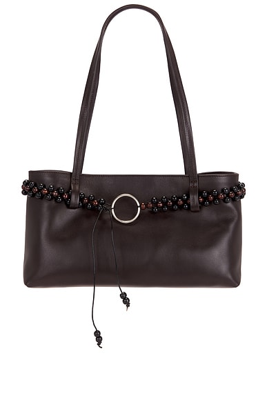 St. Agni Bead Belt Detail Bag in Coffee