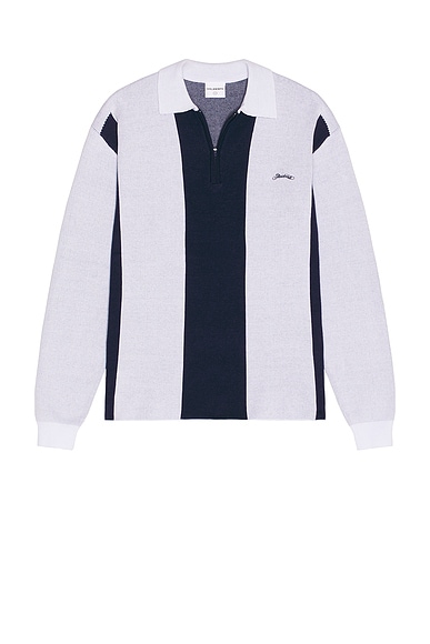 Students Golf Gibson Fleece Long Sleeve Polo in Bone