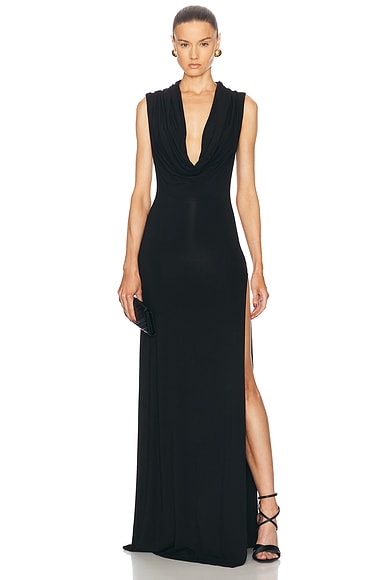 Back Cutout Cowl Dress