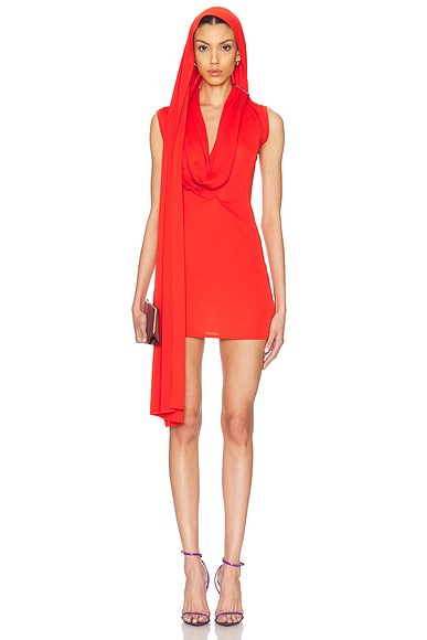 Cape Cowl Mini Dress