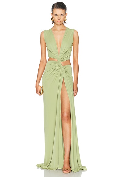 Sid Neigum Triple Loop Knit Dress in Pistachio