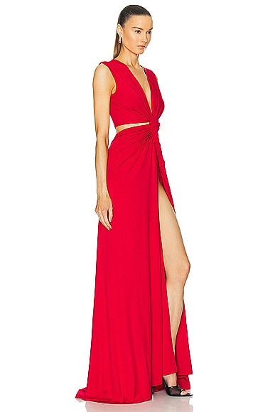 Shop Sid Neigum Triple Loop Knit Dress In Red