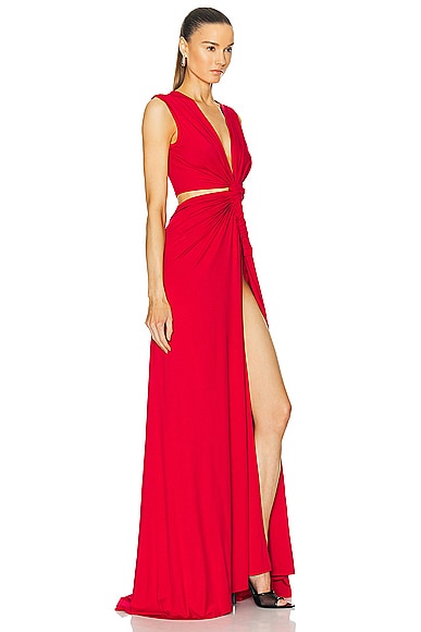 Sid Neigum Triple Loop Knit Dress In Red