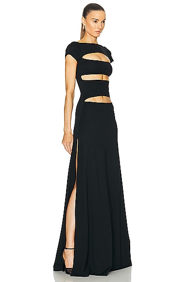 Shop Sid Neigum Triple Slit Dress In Black