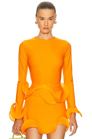 Sid Neigum for FWRD Wave Tube Top in Tangerine