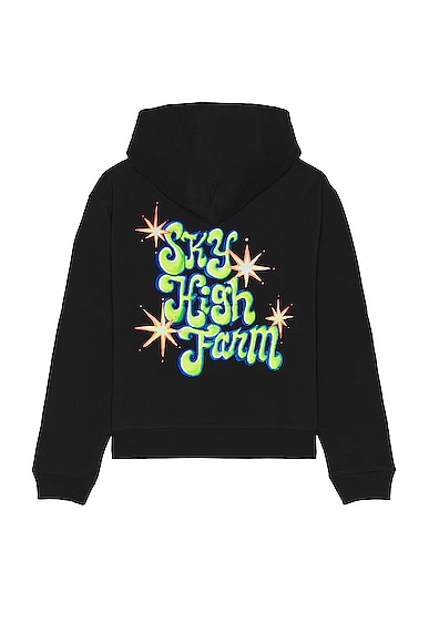 Sky High Farm Workwear Unisex Ally Bo Perennials Printed Hoodie Knit in Black