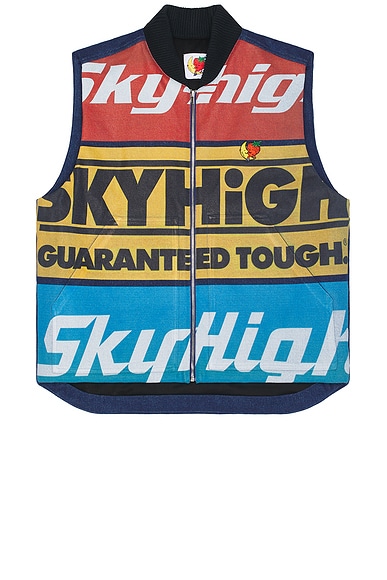 Sky High Farm Workwear Construction Graphic Logo Vest in Multi