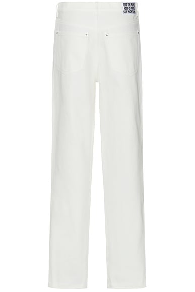 Shop Sky High Farm Workwear Thick One Denim Trousers In White