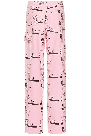 Shop Sky High Farm Workwear Insulation Print Double Knee Pants In Pink