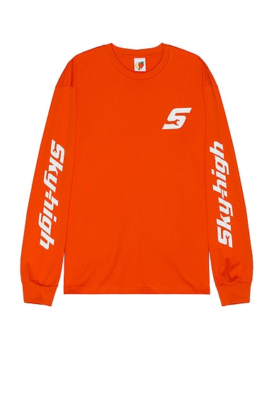 Construction Logo #3 Long Sleeve T Shirt in Red
