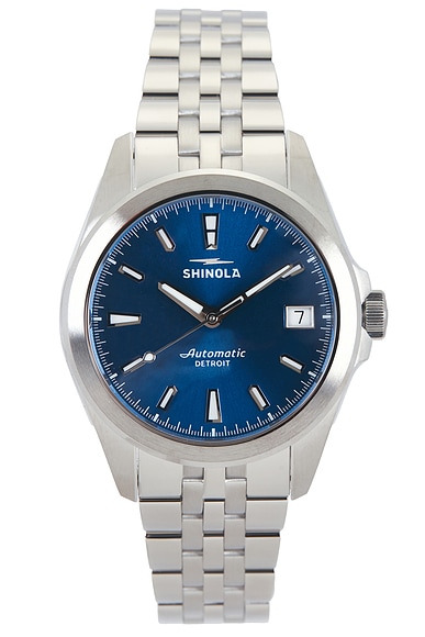 Shinola Circadian Monster 36mm Watch in Stainless Steel & Daylight Blue