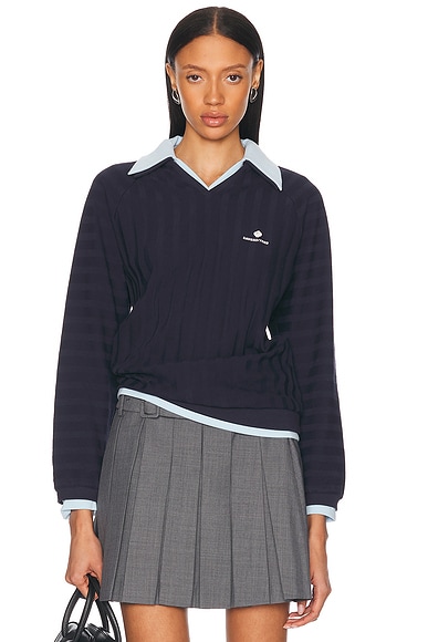 Striped Knitted Long Sleeve Sweatshirt