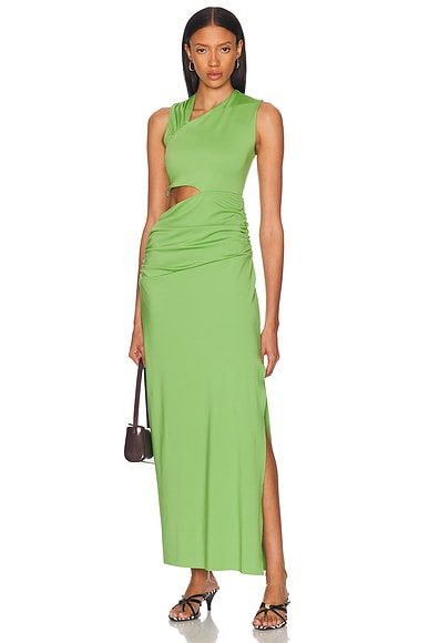 The Sei Asymmetrical Drape Dress in Kelp | FWRD