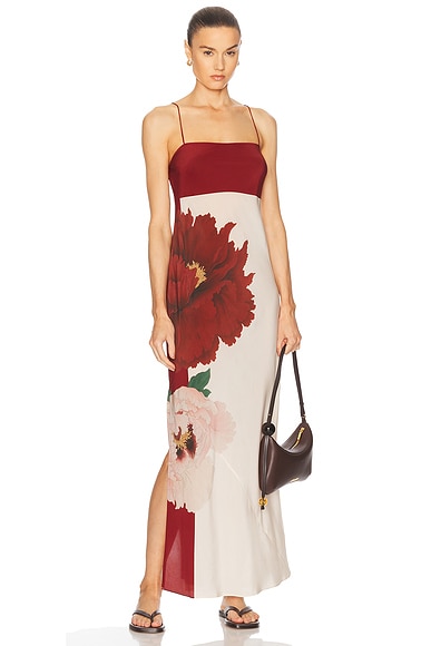 Monse Asymmetrical Floral Slit Dress in Poppy Floral | FWRD Monse Asymmetrical Floral Slit Dress in Poppy Floral | FWRD