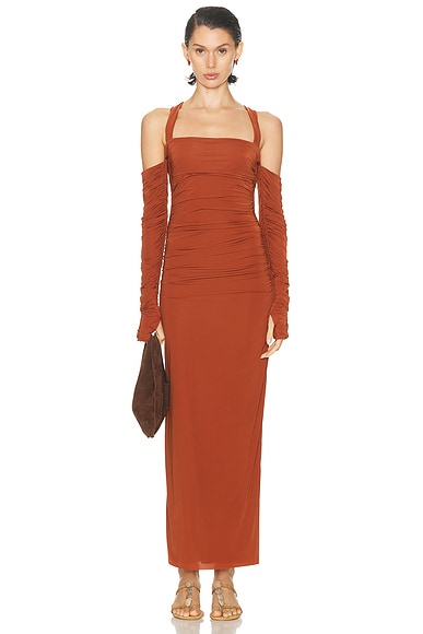 Rosseli Gathered Midi Dress