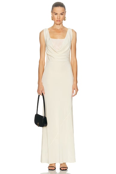 SIR. Piero Layered Midi Dress in Cream