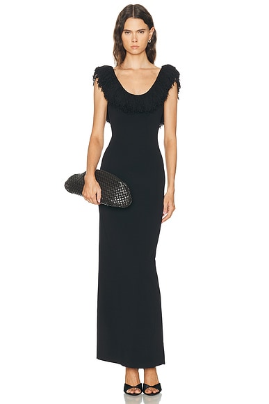 Marcelline Fringe Scoop Back Gown