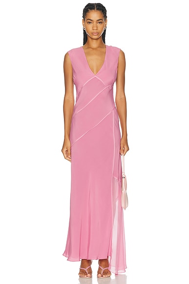 SIR. Elin Panelled Gown in Berry