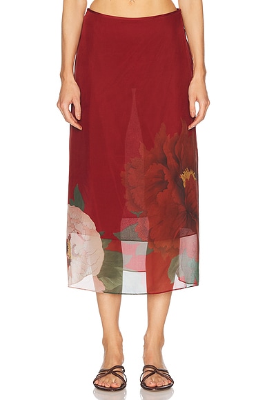 SIR. Florian Midi Skirt in Wildflower Floral