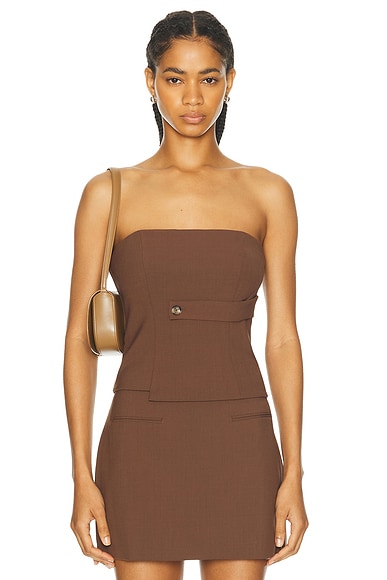 SIR. Bromley Bodice Top in Chocolate