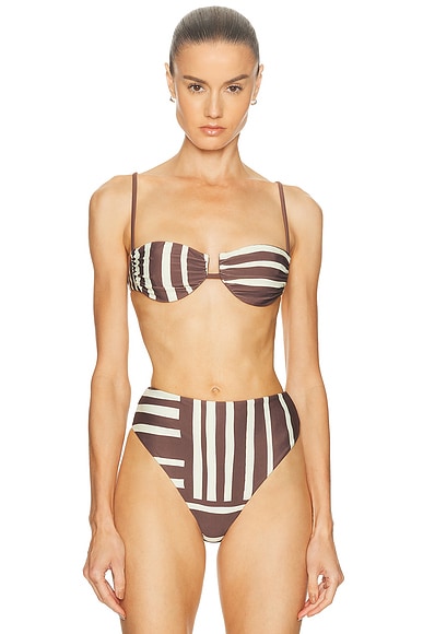 Linocut Gathered Bikini Balconette